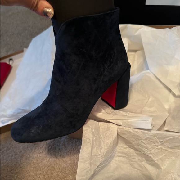 Authentic Christian Loubotin Castarika Navy suede boot - Picture 9 of 16